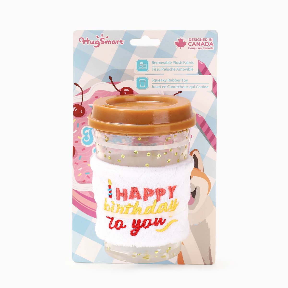 Yappy Birthday Brown Birthday Coffee Dog Toy